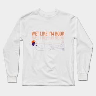 Devin Booker Wet Like I'm Book Minimalist Line Art Phoenix Basketball Long Sleeve T-Shirt